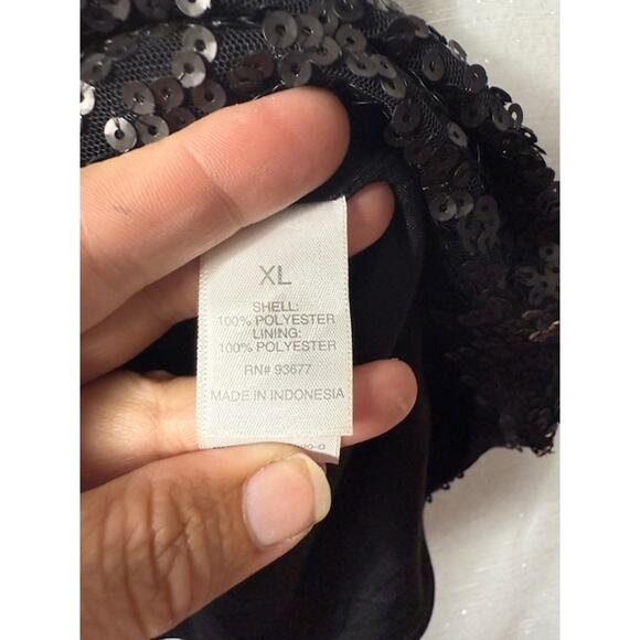 BLACK SEQUIN BISOU BISOU SKIRT SIZE XLARGE - Picture 7 of 8